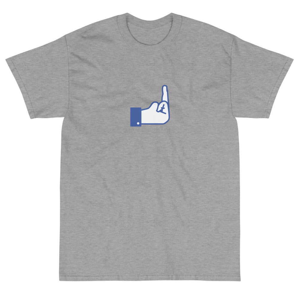 Middle Blue Finger - Short Sleeve T-Shirt