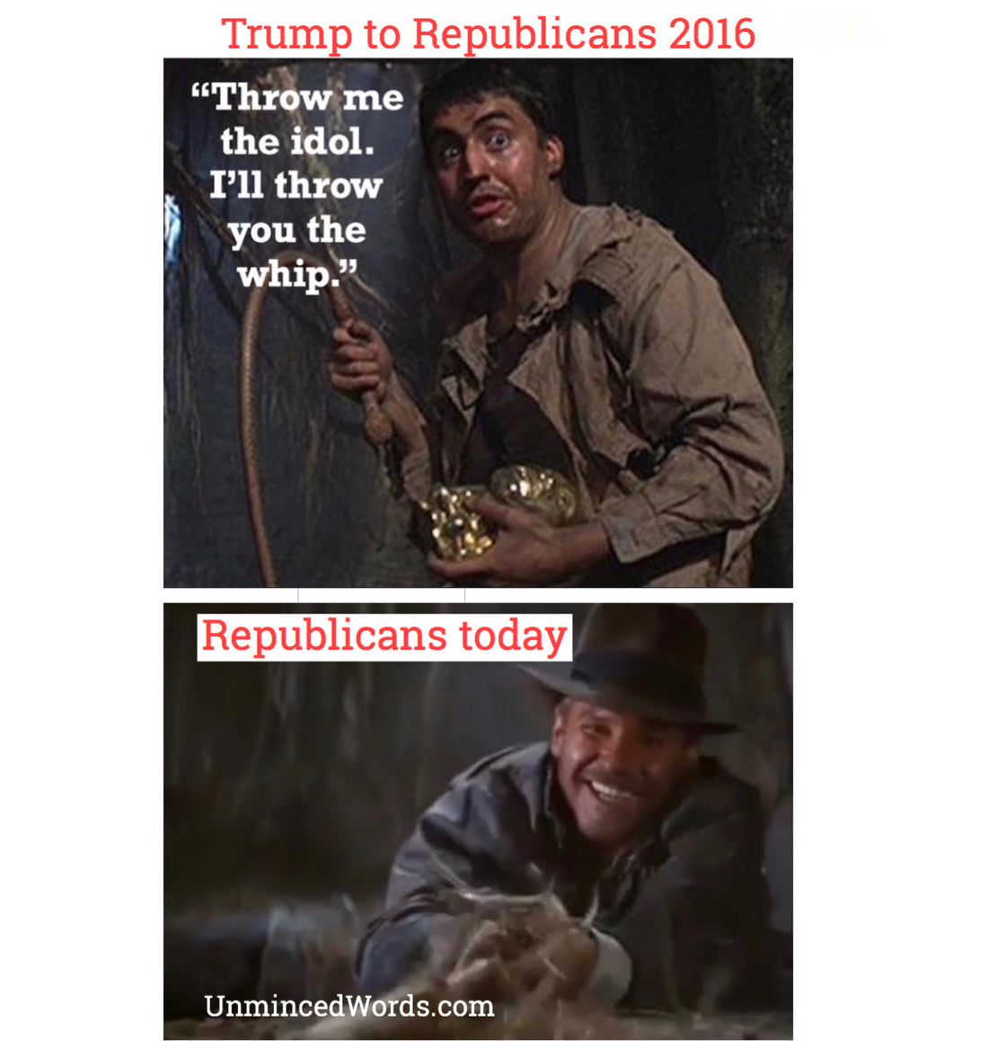 Trump to Republicans, “Throw me the idol...