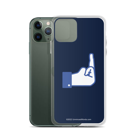 Middle Blue Finger - iPhone Case