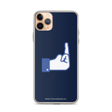 Middle Blue Finger - iPhone Case