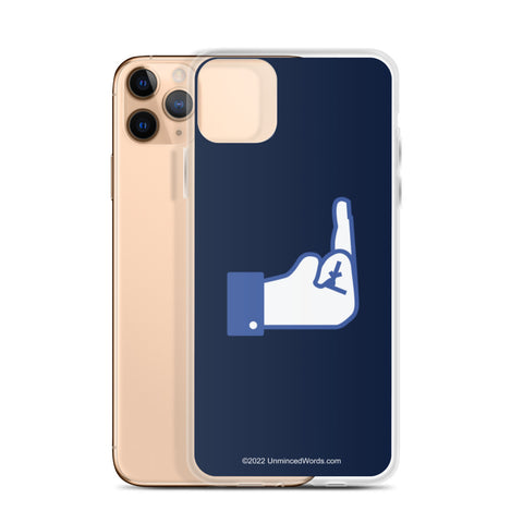 Middle Blue Finger - iPhone Case