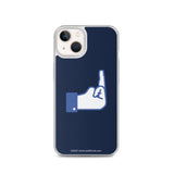 Middle Blue Finger - iPhone Case