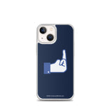 Middle Blue Finger - iPhone Case