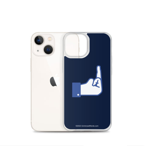 Middle Blue Finger - iPhone Case