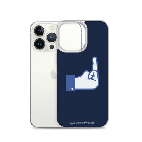 Middle Blue Finger - iPhone Case