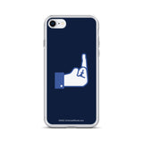 Middle Blue Finger - iPhone Case