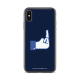 Middle Blue Finger - iPhone Case