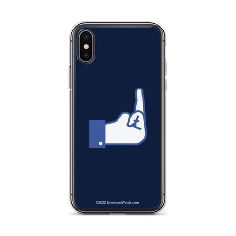 Middle Blue Finger - iPhone Case