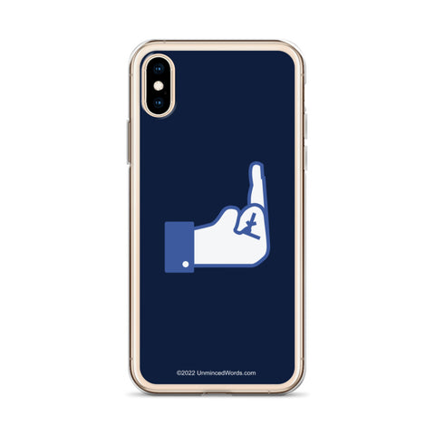 Middle Blue Finger - iPhone Case