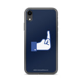 Middle Blue Finger - iPhone Case