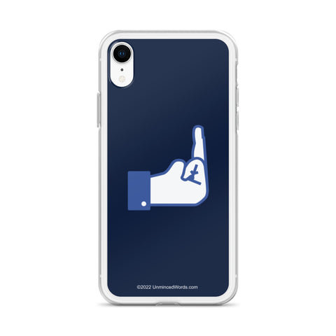 Middle Blue Finger - iPhone Case