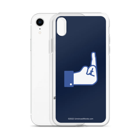 Middle Blue Finger - iPhone Case