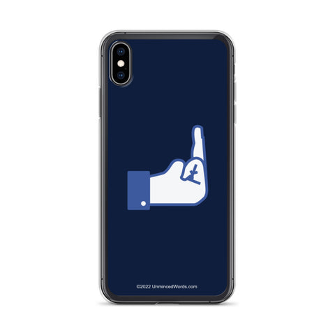 Middle Blue Finger - iPhone Case