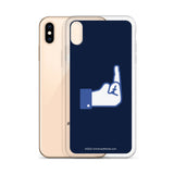 Middle Blue Finger - iPhone Case