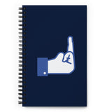 Middle Blue Finger - Spiral notebook