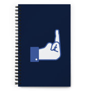 Middle Blue Finger - Spiral notebook