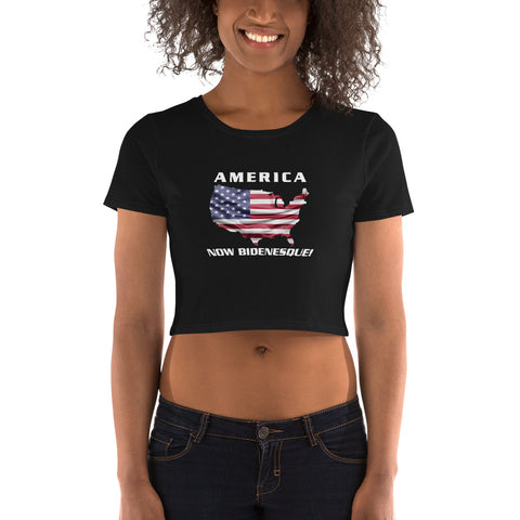 America Now Bidenesque - Women’s Crop Tee