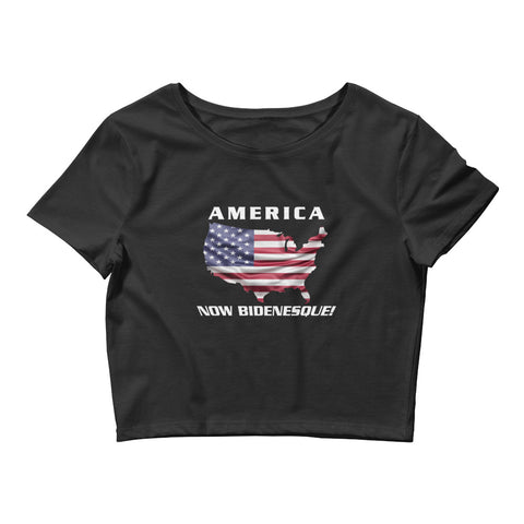 America Now Bidenesque - Women’s Crop Tee